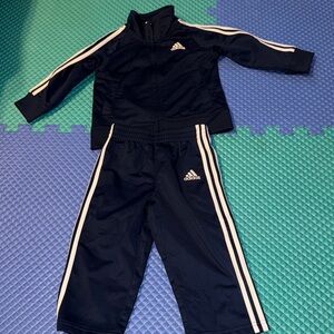 18m Adidas Dark Blue Tracksuit with White Accents
